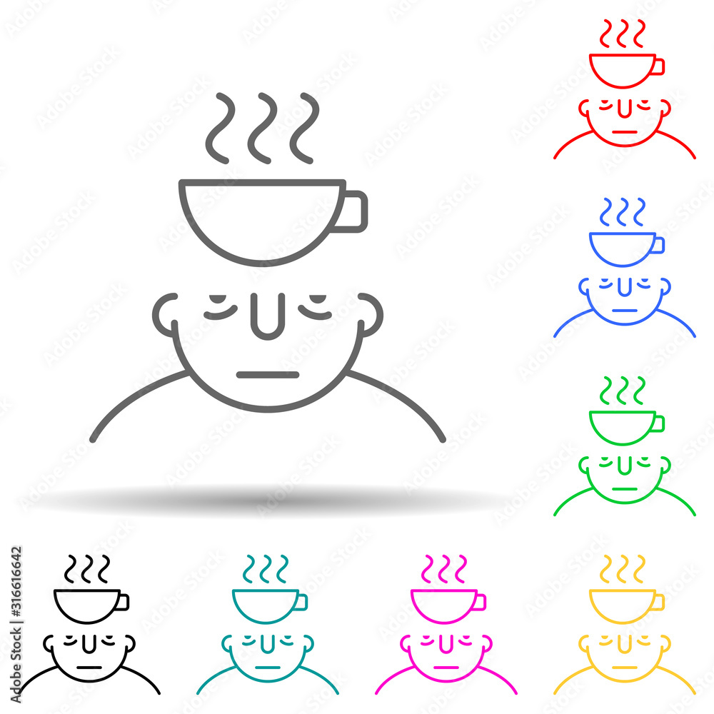 Poster coffee on mind multi color style icon. simple thin line, outline vector of what is in your mind icon