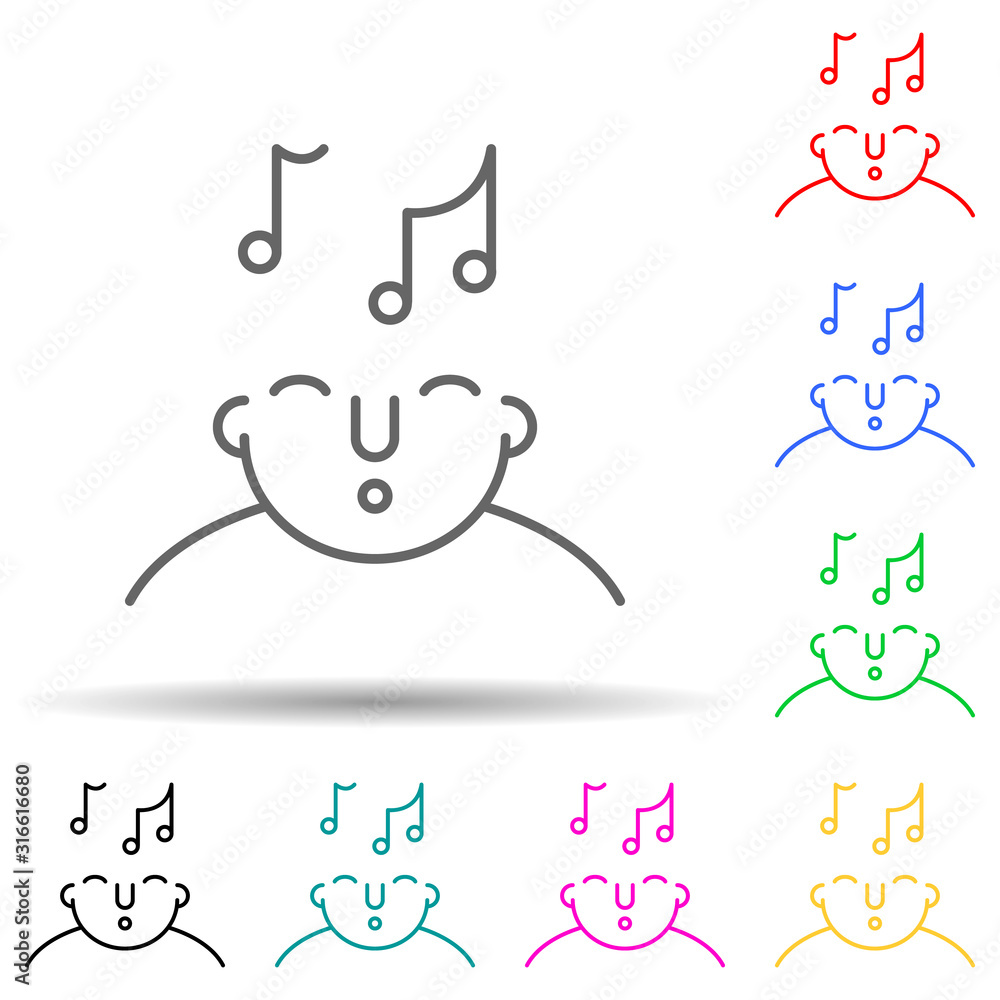Poster music on mind multi color style icon. simple thin line, outline vector of what is in your mind icons
