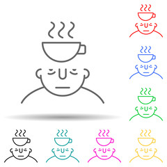 coffee on mind multi color style icon. Simple thin line, outline vector of what is in your mind icons for ui and ux, website or mobile application