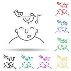 dreamer on mind multi color style icon. Simple thin line, outline vector of what is in your mind icons for ui and ux, website or mobile application