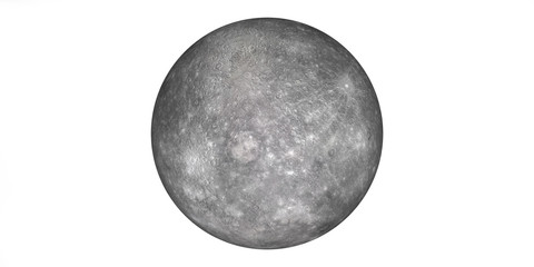 Planet Mercury white background © Martin