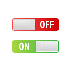 Flat icon On and Off Toggle switch button vector format. Vector stock illustration.