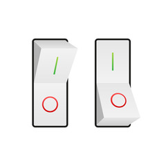 Flat icon On and Off Toggle switch button vector format. Vector stock illustration.