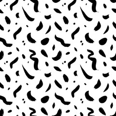 Vector seamless organic pattern. Maze organic irregular lines and dots. Hand drawn texture in memphis style.