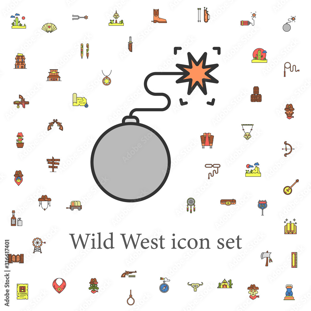 Aufkleber dynamite colored icon. wild west icons universal set for web and mobile