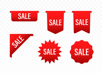 Sale labels. Stickers for Sale Arrival shop product tags. Vector stock illustration.