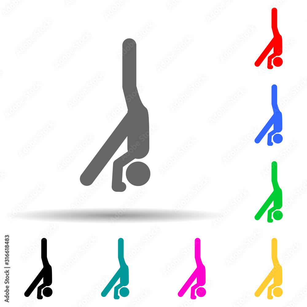 Poster advanced, pose multi color style icon. simple glyph, flat vector of yoga icons for ui and ux, websit