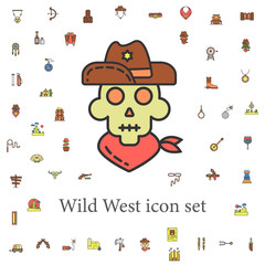 dead cowboy colored icon. wild west icons universal set for web and mobile