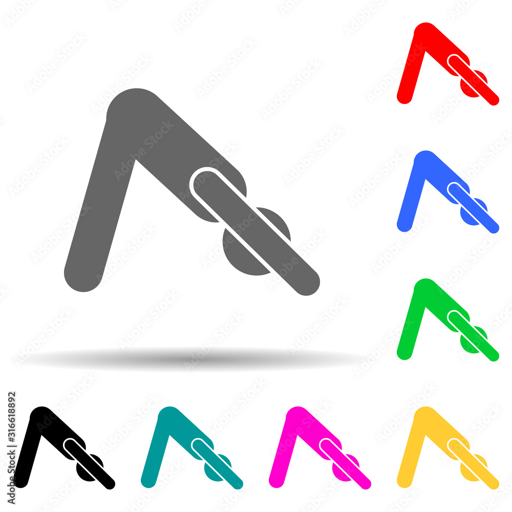 Poster posture, man multi color style icon. simple glyph, flat vector of yoga icons for ui and ux, website 