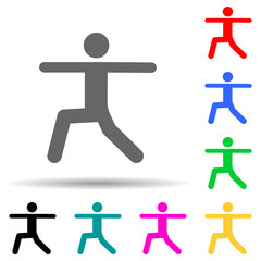 Pose, yoga multi color style icon. Simple glyph, flat vector of yoga icons for ui and ux, website or mobile application
