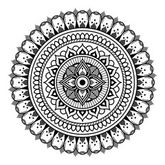 Ethnic Mandala Ornament. Arabic, Pakistan, Moroccan, Turkish, Indian, Spain motifs