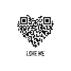 love heart qr code buy concept vector