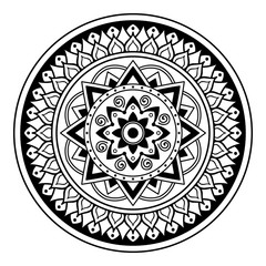 Ethnic Mandala Ornament. Arabic, Pakistan, Moroccan, Turkish, Indian, Spain motifs