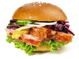 Krustenbraten Brötchen - Hamburger