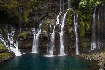 Fototapeta na wymiar Grandes bassins waterfall Réunion island / pristine waterfalls on tropical island