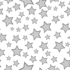 Monochrome starry seamless pattern