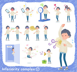 flat type White cable knit women_complex