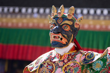 Buddhist mask dance festival in Tikshey monastery, Ladakh