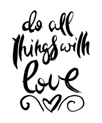 Hand lettering grunge card with textured handcrafted doodle letters in retro style