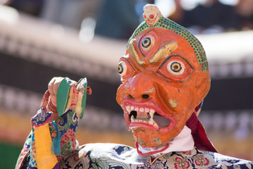 Buddhist mask dance festival in Tikshey monastery, Ladakh