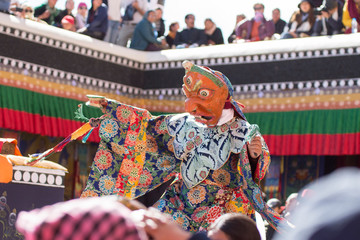 Buddhist mask dance festival in Tikshey monastery, Ladakh