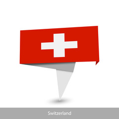 Obraz premium Switzerland Country flag. Paper origami banner