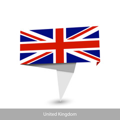 United Kingdom Country flag. Paper origami banner