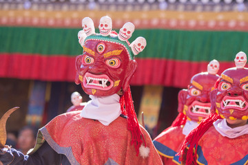 Buddhist mask dance festival in Tikshey monastery, Ladakh