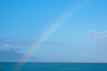Ocean with rainbow. Dominican Republic.