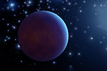 Blue exoplanet in deep space. Elements of this image furnished by NASA