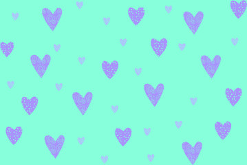 Fototapeta na wymiar Trendy Color Seamless Heart Pattern 