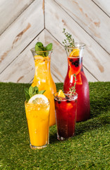 summer lemonade with fruits and berries