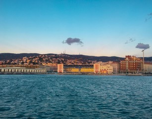 City view of Trieste at sunset