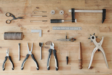 Leather work tool set