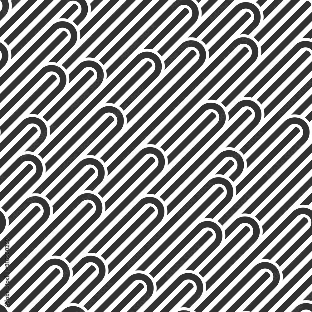 Poster seamless linear vector geometric minimalistic pattern, abstract lines tiling background, stripy weav