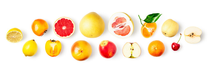 Different fruits composition and creative banner