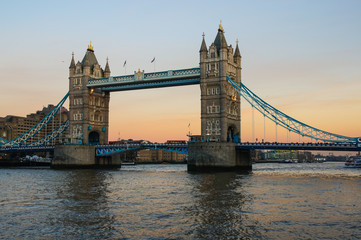 Fototapeta na wymiar Tower Bridge at sunset, London, England
