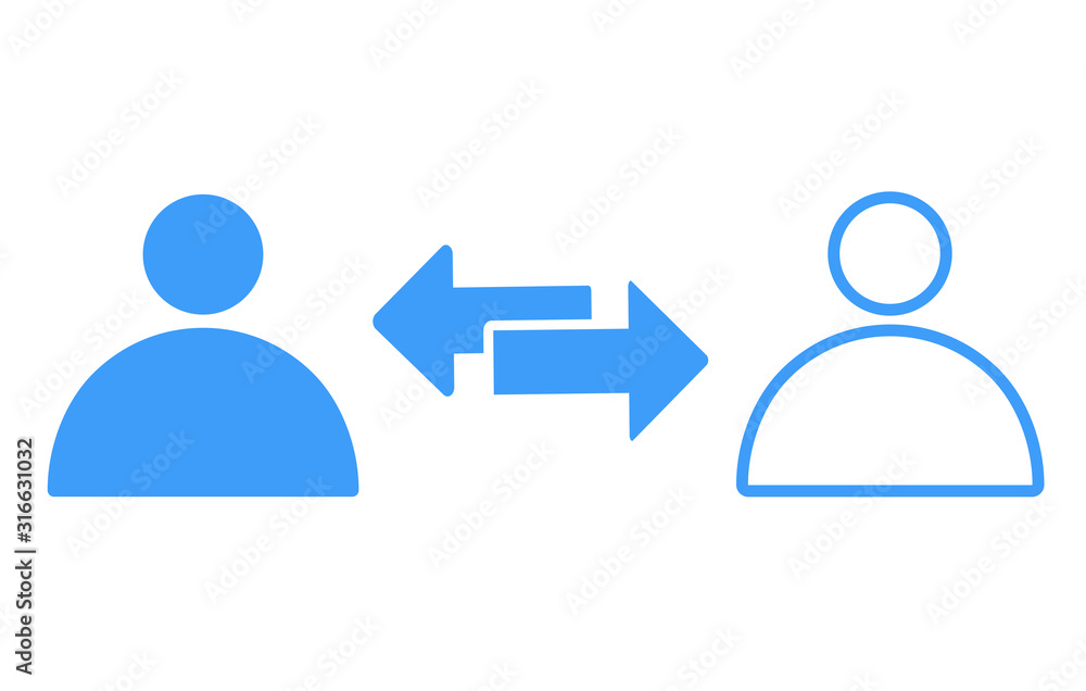 Poster transfer between user accounts icon,transfer between users icon vector illustration eps10.