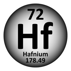 Periodic table element hafnium icon.