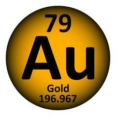 Periodic table element gold icon.