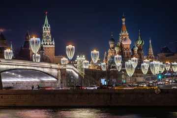 Russia Moscow Kremlin Night