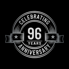 Fototapeta premium 96 years anniversary celebration logotype. Vector and illustration.