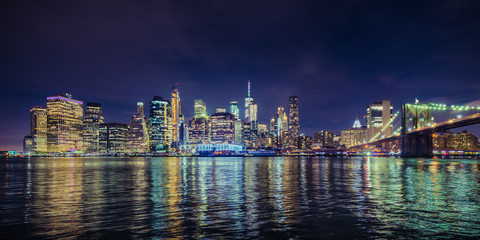 Fototapeta na wymiar Manhattan and Brooklyn Bridge, New York City