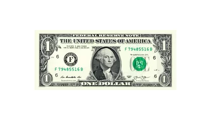 Fotobehang 1 Dollar money realistic paper banknotes of USA - vector business art illustration © vitaliygo