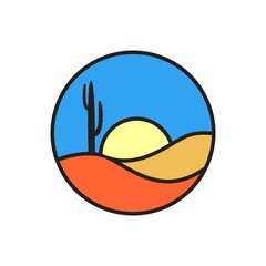 desert logo design vector illustration