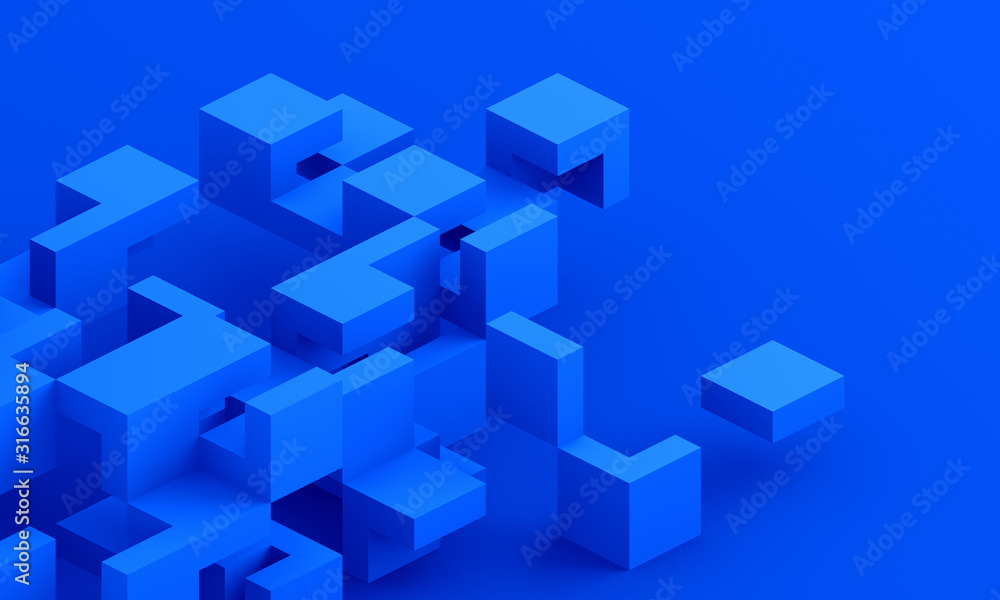 Poster abstract 3d render, modern background design with geometric shapes