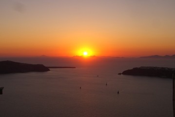 Obraz premium Great view with sunset