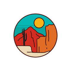 simple logo badge desert design illustration