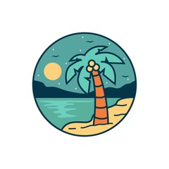 beach logo design vector illustration