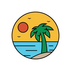 beach logo design vector illustration